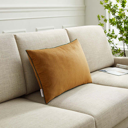 Accentuate 24" Lumbar Performance Velvet Throw Pillow, Velvet, Brown Green, 20493