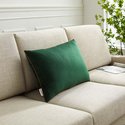 Accentuate 24" Lumbar Performance Velvet Throw Pillow, Velvet, Green Brown, 20494
