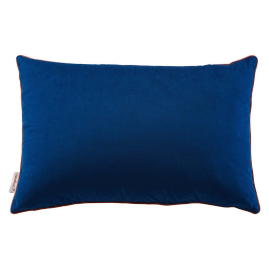Accentuate 24" Lumbar Performance Velvet Throw Pillow, Velvet, Blue Navy Pink, 20495