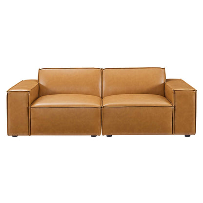 Restore Vegan Leather Loveseat, Faux Vegan Leather, Tan, 20496