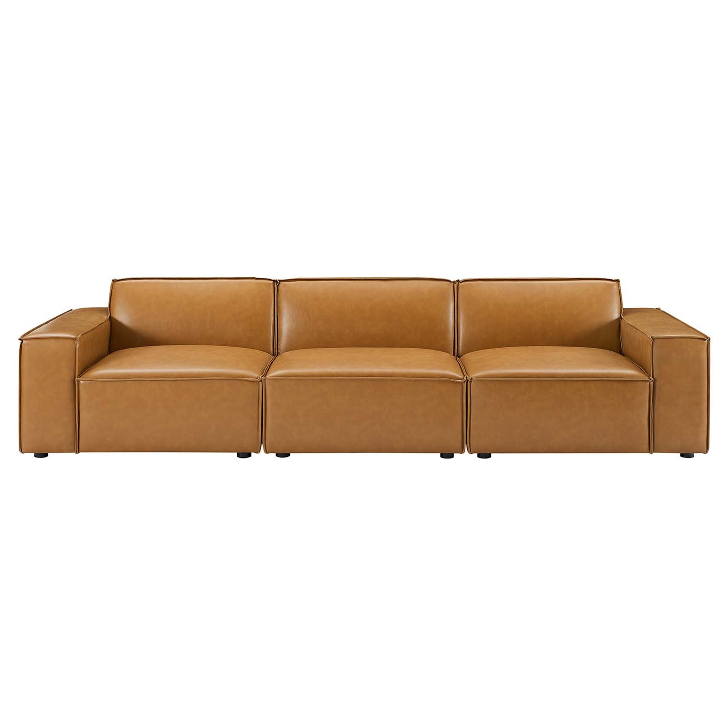Restore Vegan Leather 3-Piece Sofa, Faux Vegan Leather, Tan, 20497