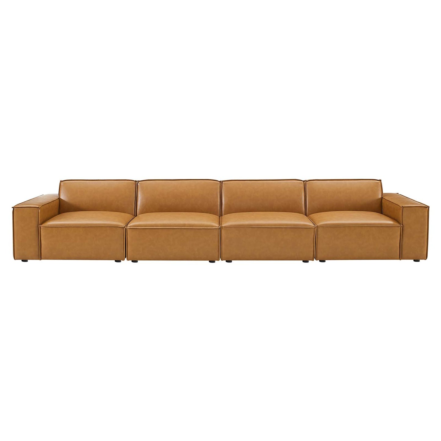 Restore Vegan Leather 4-Piece Sofa, Faux Vegan Leather, Tan, 20499