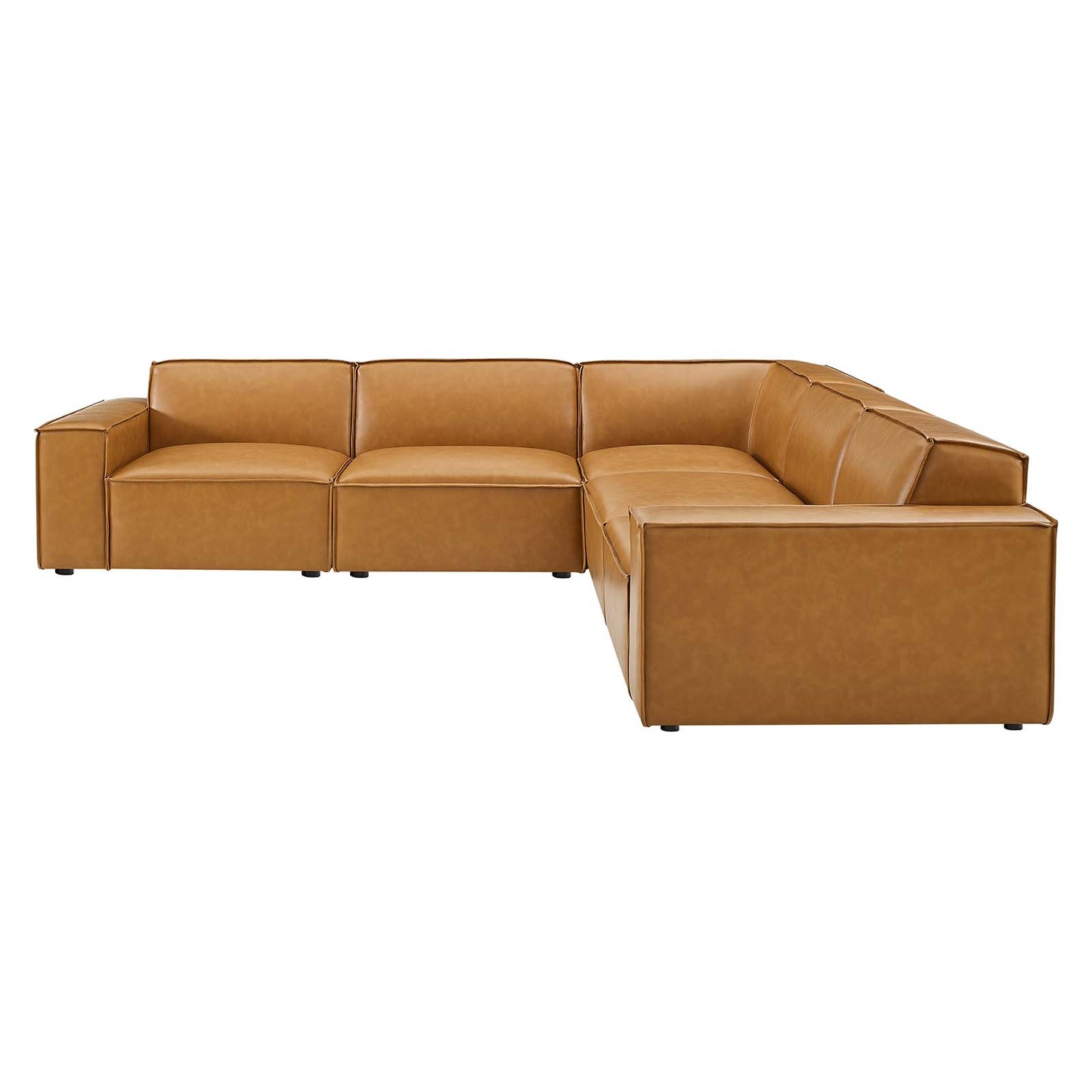 Restore 5-Piece Vegan Leather Sectional Sofa, Faux Vegan Leather, Tan, 20501