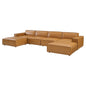 Restore 6-Piece Vegan Leather Sectional Sofa, Faux Vegan Leather, Tan, 20502