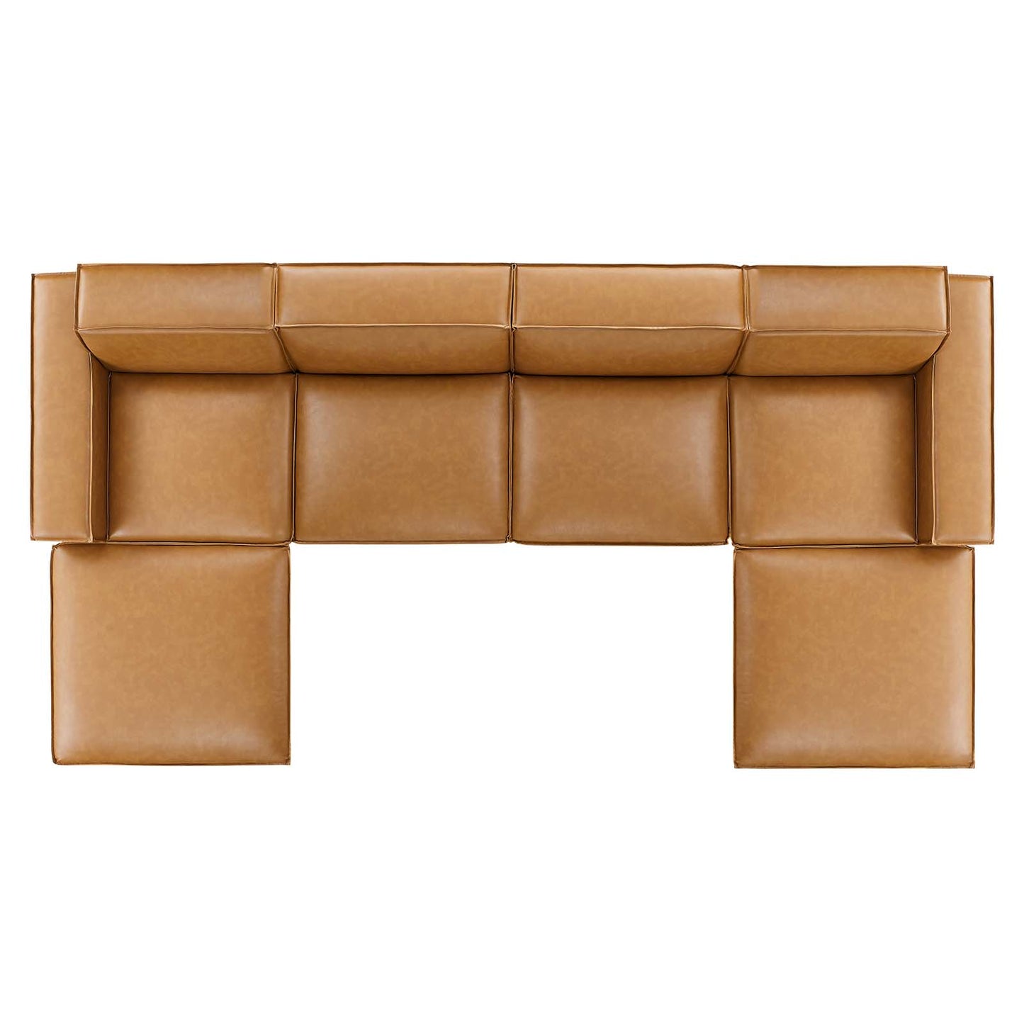 Restore 6-Piece Vegan Leather Sectional Sofa, Faux Vegan Leather, Tan, 20502