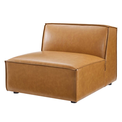 Restore 6-Piece Vegan Leather Sectional Sofa, Faux Vegan Leather, Tan, 20502
