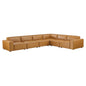 Restore 6-Piece Vegan Leather Sectional Sofa, Faux Vegan Leather, Tan, 20504