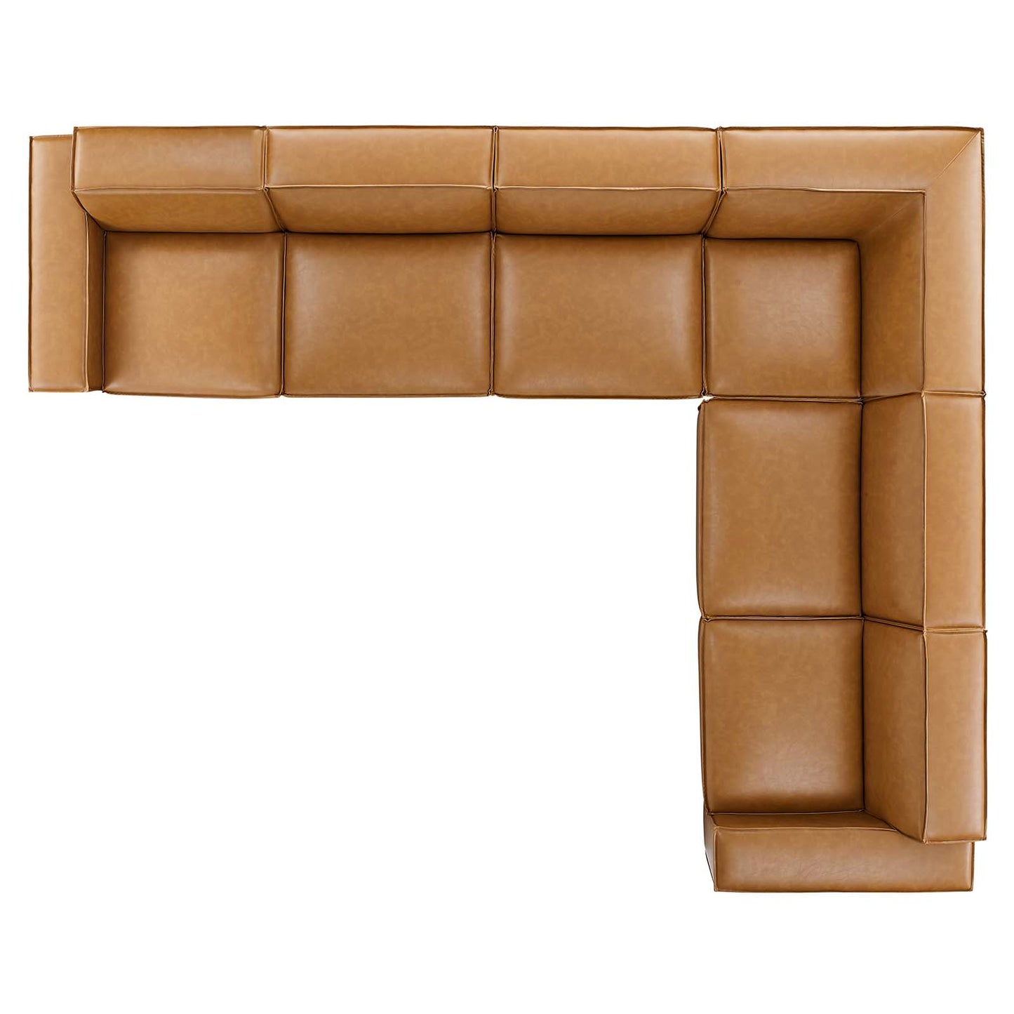 Restore 6-Piece Vegan Leather Sectional Sofa, Faux Vegan Leather, Tan, 20504