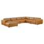 Restore 7-Piece Vegan Leather Sectional Sofa, Faux Vegan Leather, Tan, 20505