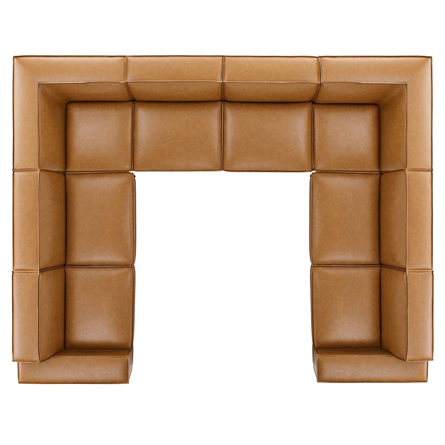 Restore 8-Piece Vegan Leather Sectional Sofa, Faux Vegan Leather, Tan, 20506