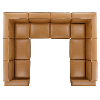 Restore 8-Piece Vegan Leather Sectional Sofa, Faux Vegan Leather, Tan, 20506
