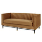 Devote Channel Tufted Performance Velvet Loveseat, Velvet, Brown, 20507