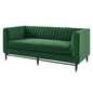 Devote Channel Tufted Performance Velvet Loveseat, Velvet, Green, 20509
