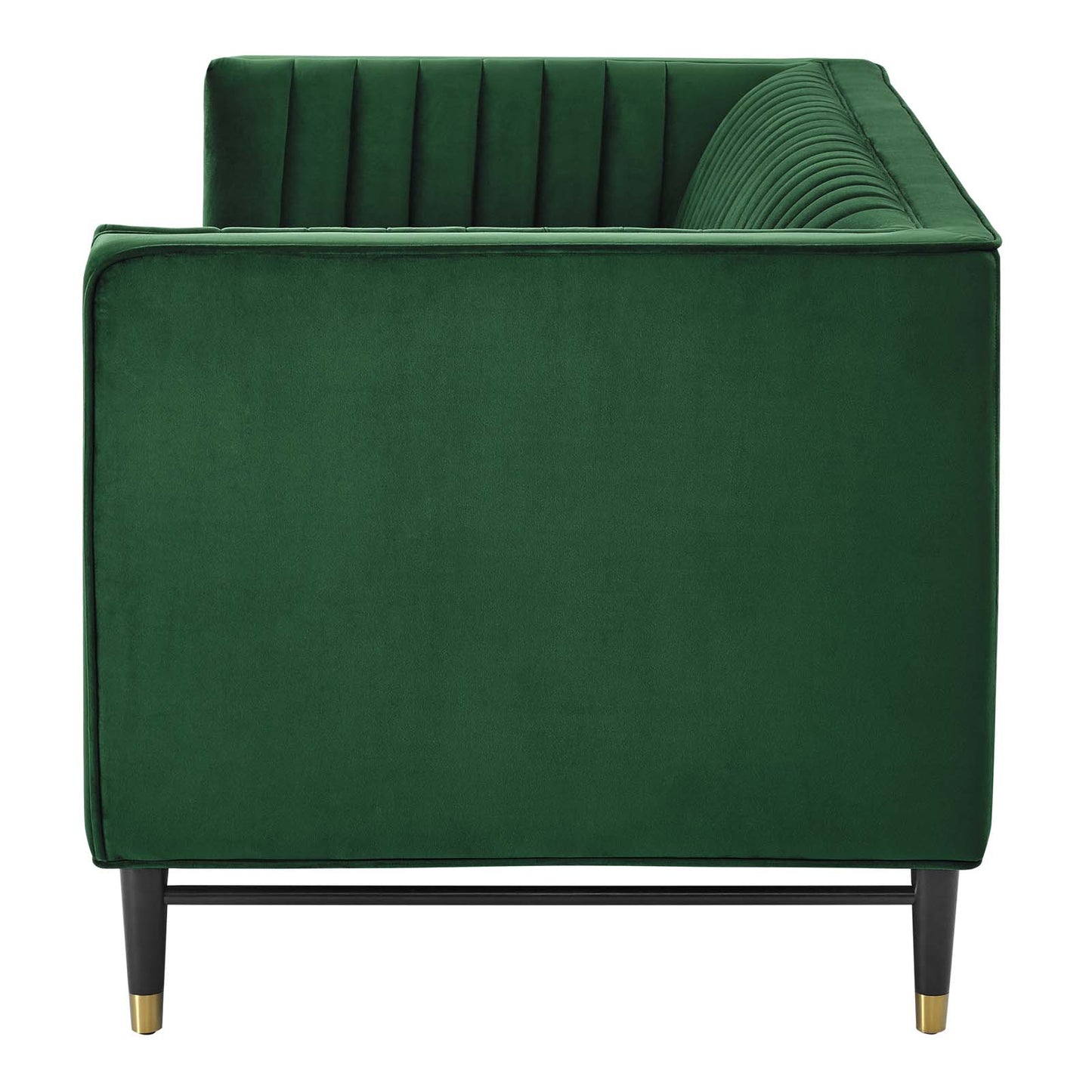 Devote Channel Tufted Performance Velvet Loveseat, Velvet, Green, 20509