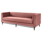Devote Channel Tufted Performance Velvet Sofa, Velvet, Pink, 20513
