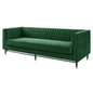Devote Channel Tufted Performance Velvet Sofa, Velvet, Green, 20514