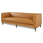 Devote Channel Tufted Vegan Leather Sofa, Faux Vegan Leather, Tan, 20516