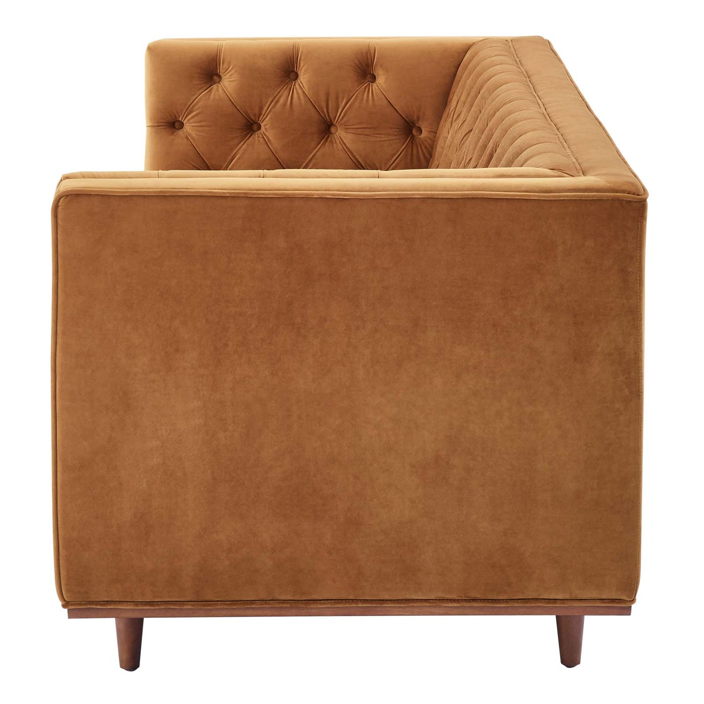 Elation Tufted Performance Velvet Sofa, Velvet, Brown, 20517