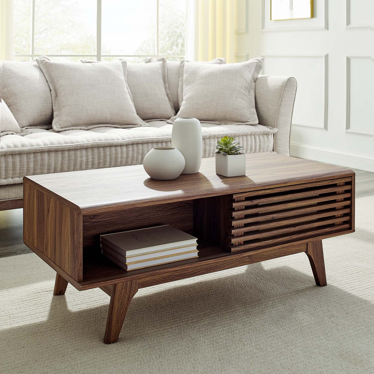 Render Coffee Table, Wood, Brown Walnut, 20520