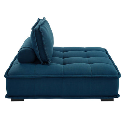 Saunter Tufted Fabric Armless Chair, Fabric, Navy Blue, 23125