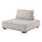 Saunter Tufted Fabric Armless Chair, Fabric, Beige, 23126