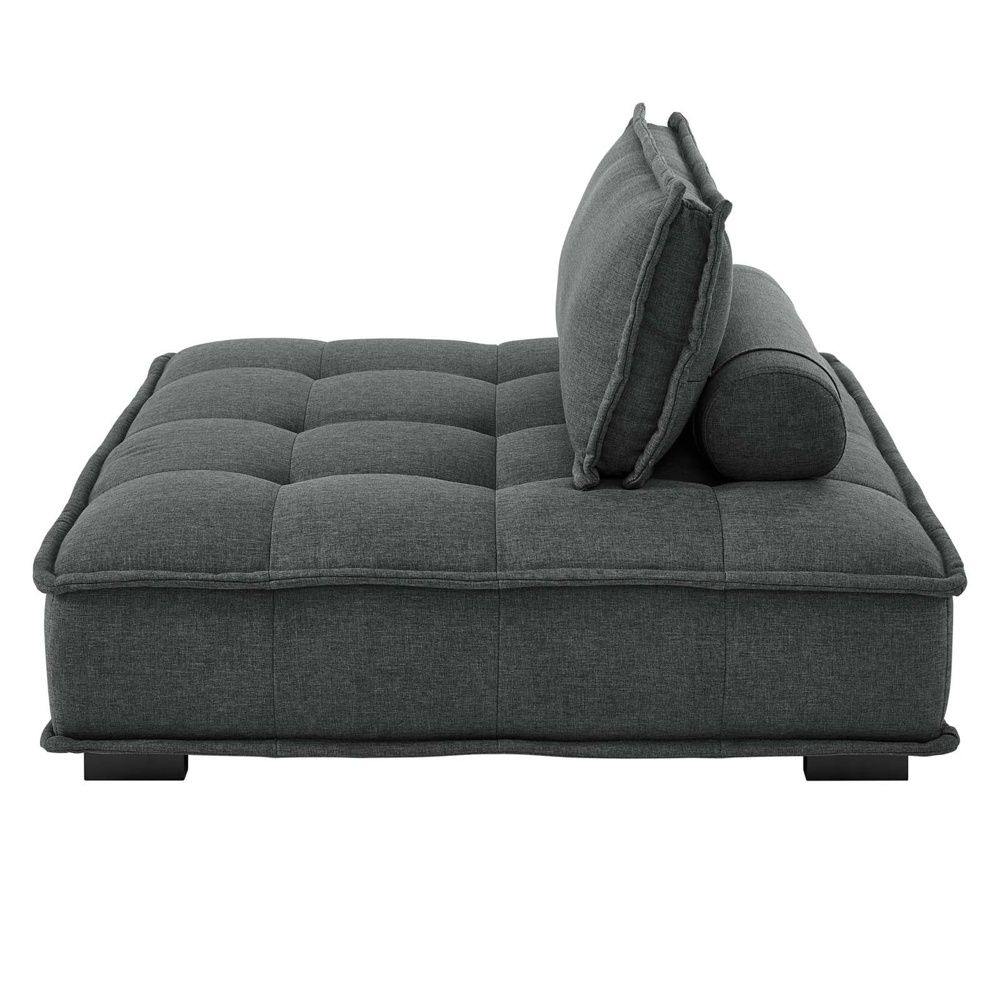 Saunter Tufted Fabric Armless Chair, Fabric, Grey Gray, 23127