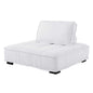 Saunter Tufted Fabric Armless Chair, Fabric, White, 23129
