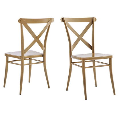 Gear Metal Dining Chairs - Set of 2, Metal, Gold, 20522