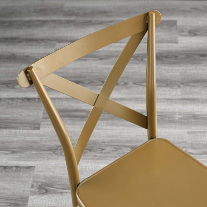 Gear Metal Dining Chairs - Set of 2, Metal, Gold, 20522