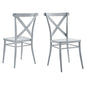 Gear Metal Dining Chairs - Set of 2, Metal, Silver, 20524