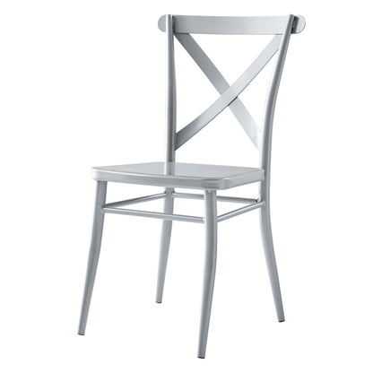 Gear Metal Dining Chairs - Set of 2, Metal, Silver, 20524