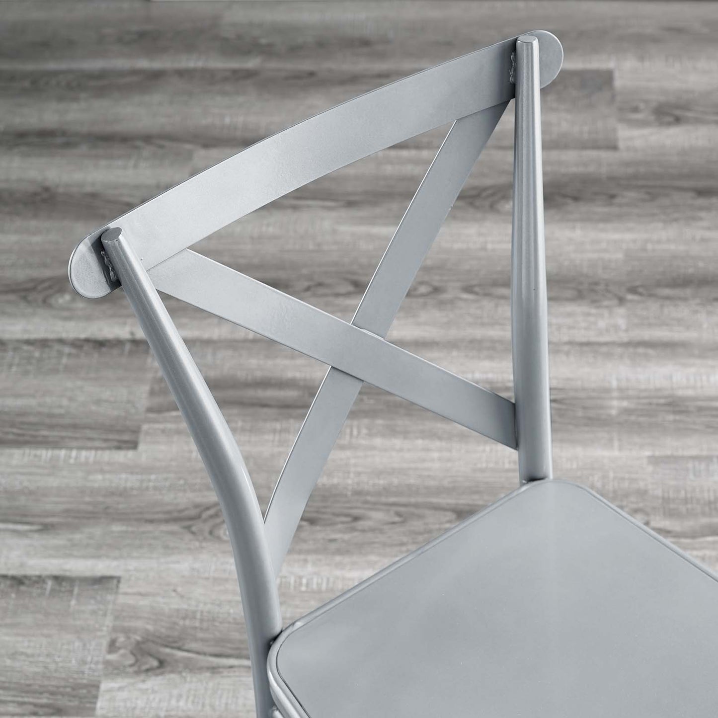 Gear Metal Dining Chairs - Set of 2, Metal, Silver, 20524