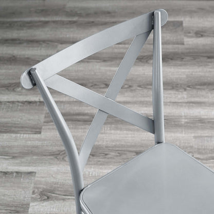 Gear Metal Dining Chairs - Set of 2, Metal, Silver, 20524