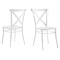 Gear Metal Dining Chairs - Set of 2, Metal, White, 20525