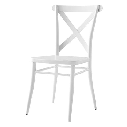 Gear Metal Dining Chairs - Set of 2, Metal, White, 20525