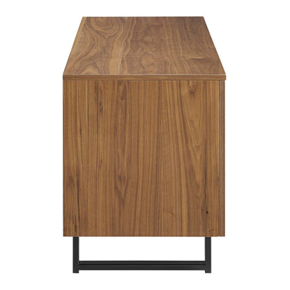 Parker 55" TV Stand, Wood, Metal Steel, Brown Walnut, 23295