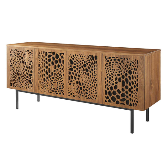 Yosemite 73" TV Stand, Wood, Metal Steel, Brown Walnut, 23299