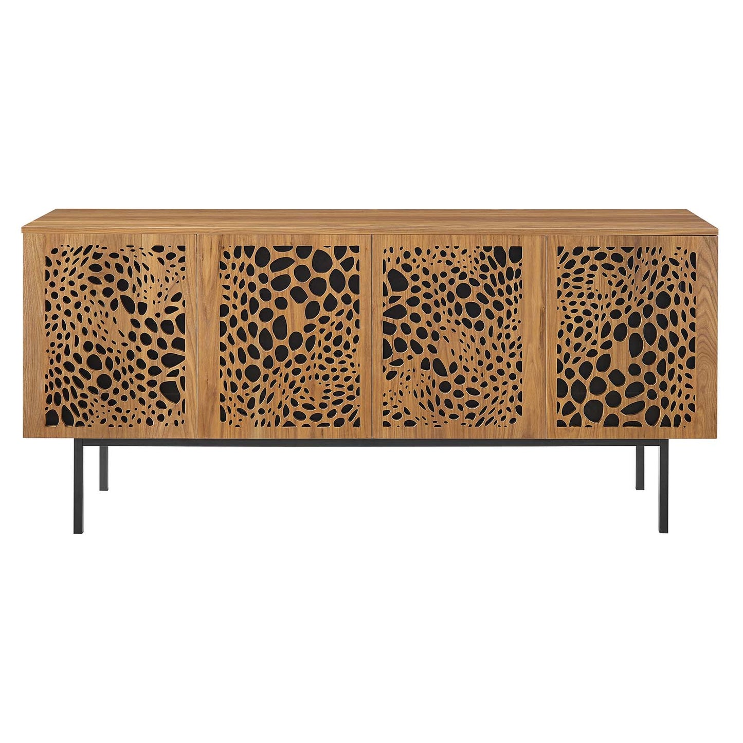 Yosemite 73" TV Stand, Wood, Metal Steel, Brown Walnut, 23299