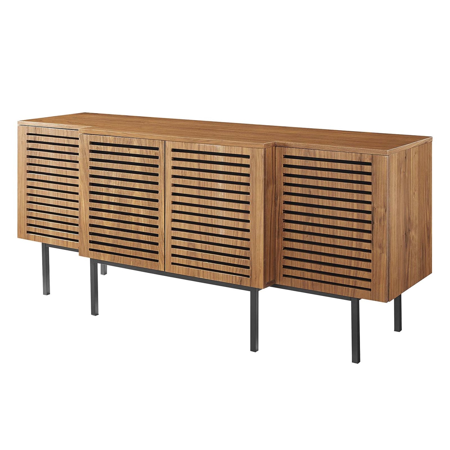 Parker Sideboard, Wood, Metal Steel, Brown Walnut, 23300
