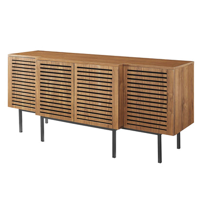 Parker Sideboard, Wood, Metal Steel, Brown Walnut, 23300