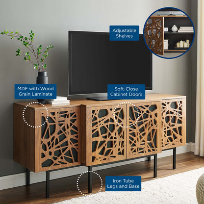 Telluride Sideboard, Wood, Metal Steel, Brown Walnut, 23301