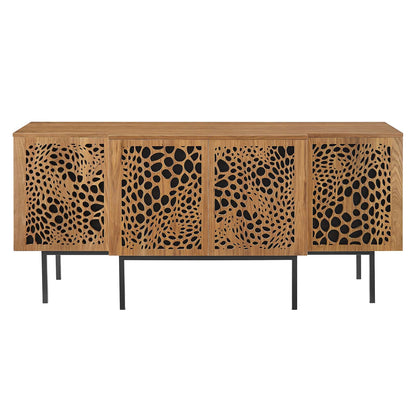 Yosemite Sideboard, Wood, Metal Steel, Brown Walnut, 23302