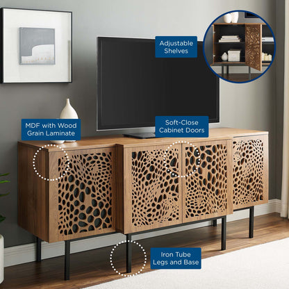 Yosemite Sideboard, Wood, Metal Steel, Brown Walnut, 23302