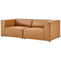 Mingle Vegan Leather 2-Piece Sectional Sofa Loveseat, Faux Vegan Leather, Tan, 20527
