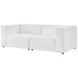 Mingle Vegan Leather 2-Piece Sectional Sofa Loveseat, Faux Vegan Leather, White, 20528