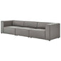 Mingle Vegan Leather 3-Piece Sectional Sofa, Faux Vegan Leather, Grey Gray, 20529