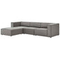 Mingle Vegan Leather Sofa and Ottoman Set, Faux Vegan Leather, Grey Gray, 20532