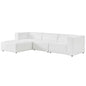 Mingle Vegan Leather Sofa and Ottoman Set, Faux Vegan Leather, White, 20534