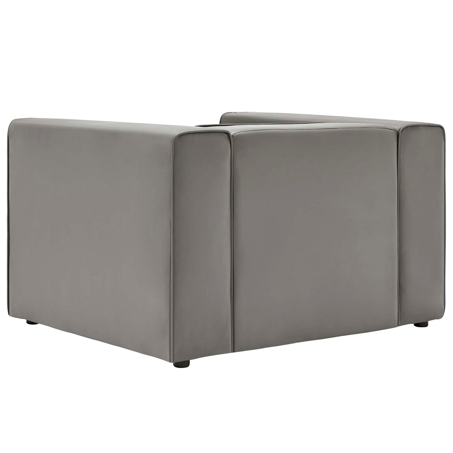 Mingle Vegan Leather Sofa and Armchair Set, Faux Vegan Leather, Grey Gray, 20535