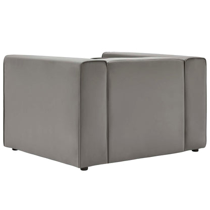 Mingle Vegan Leather Sofa and Armchair Set, Faux Vegan Leather, Grey Gray, 20535